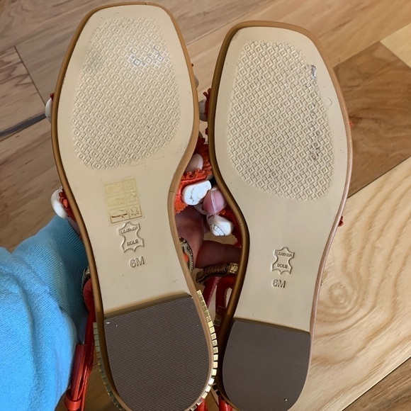 Tory Burch Sinclair ankle wrap seashell sandals.6 - Picture 8 of 8